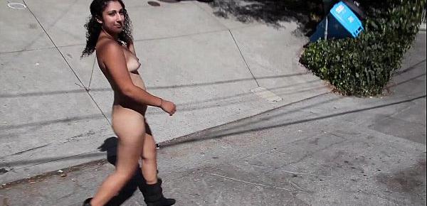  Nude in San Francisco  Celia public nudity spreading her pussy